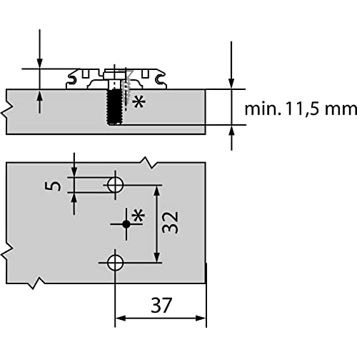 Blum Blum 173L8130 Clip Top One Piece EXPANDO Mounting Plate with Pre-Mounted Screws