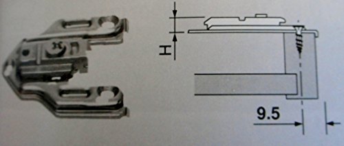 Blum Clip Hinge Face Frame Adapter / Mounting Plate B175H6000 3/8 in set back 0 mm Ht - 2 Pcs