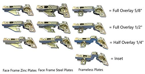 Concealed Euro Cabinet Hinges Overlay Face Frame Frameless