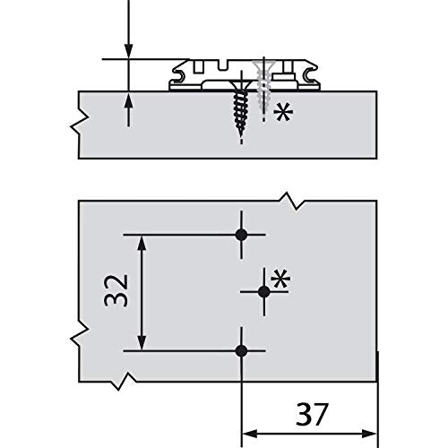 Blum Blum 173H7130 Clip Top One Piece Cam Mounting Plate with 3mm Clearance