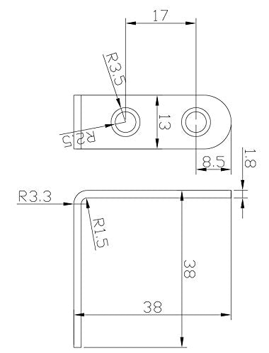 (16PC) LB-1.5.ZP Corner Brace"L" Corner Bracket 1 1/2" X 1 1/2" Zinc Plated