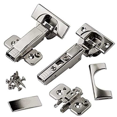 Blum CLIP top BLUMOTION Soft Close Hinges, 110 degree, Self Closing, Frameless, with Mounting Plates and hinge cover plates (Full overlay Premium - 8 Pack)