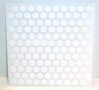 FastCap Adhesive Cover Caps PVC White 3/8" (1 Sheet 120 Caps)