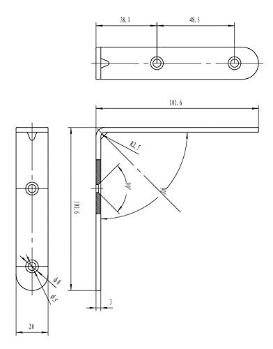 (4PC) LB-4.ZP Corner Brace "L" Corner Bracket 4" X 4" Zinc Plated