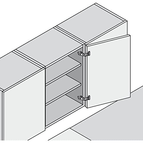 Blum Blum 71T6550 Clip Top Full Overlay Screw-On Cabinet Door Hinge with 170-Degree Opening Angle and Self Close Function