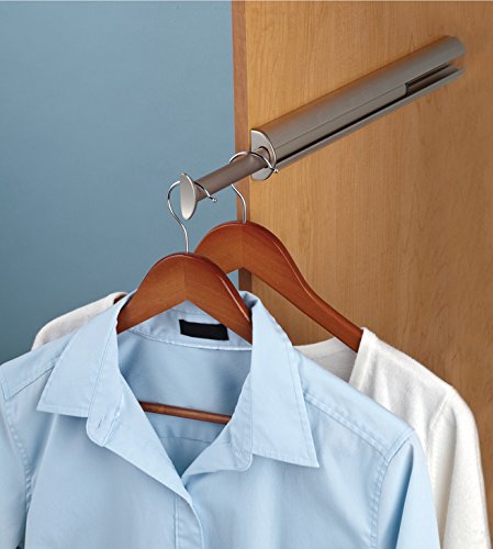 Hafele Synergy Elite 14 1/8" Valet Closet Rod For Clothes Hangers and Hanging Garment Bags (Polished Chrome Finish)