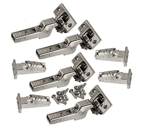 Blum CLIP top BLUMOTION Soft-Close Hinges, 110 degree, Self closing, Face Frame, with Mounting Plates (Inset - 4 pack)