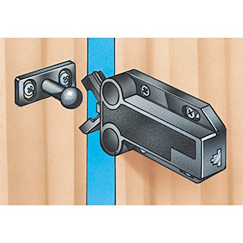 Safe Push Touch Latch, White, Standard (2-3/8'' Long overall)